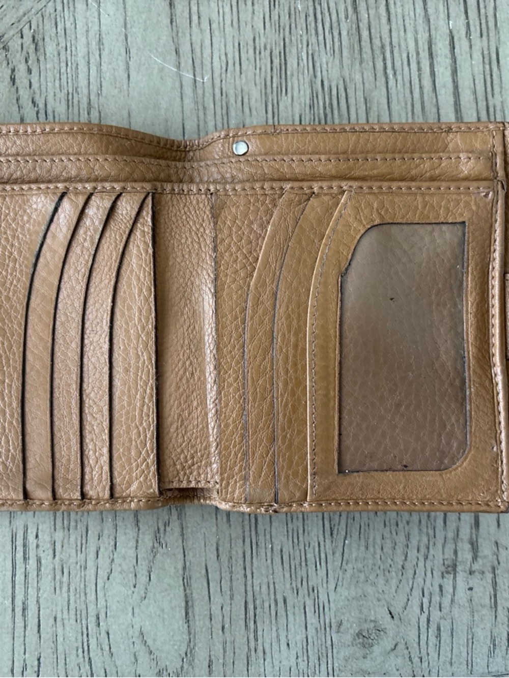 Salvatore Ferragamo Tan Pebbled Leather Gancini Compact Wallet Card Holder - Picture 3 of 9
